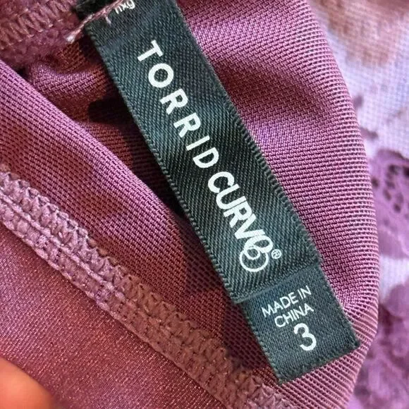 Torrid Curves Racerback Unlined Lace Bralette Size 3/DD/DDD/F - Picture 7 of 8